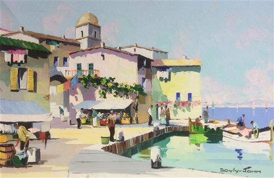 § Cecil Rochfort DOyly-John (1906-1993) The Harbour, St. Tropez, 19.25 x 29.5in